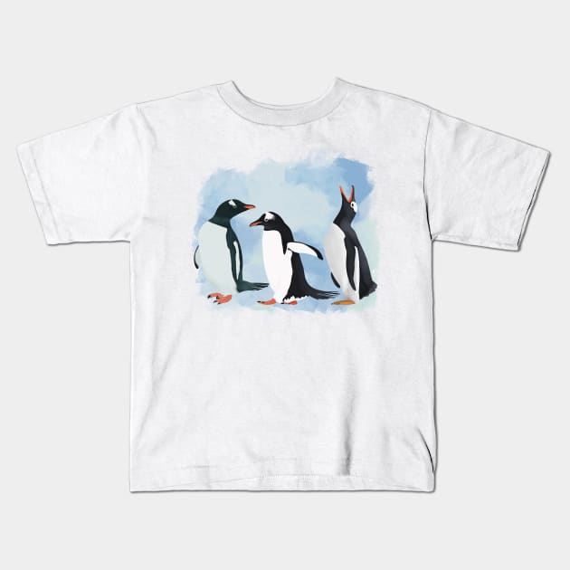 Three Penguins Kids T-Shirt by Suneldesigns